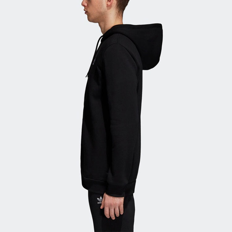 adidas originals TRF FLC Hoodie Zipper Fleece Lined Stay Warm Hooded Jacket Black DN6016