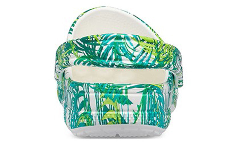 Crocs 4 Printing Outdoor Flat Heel Beach Sports White Green Sandals 'White Green' 206230-1C8