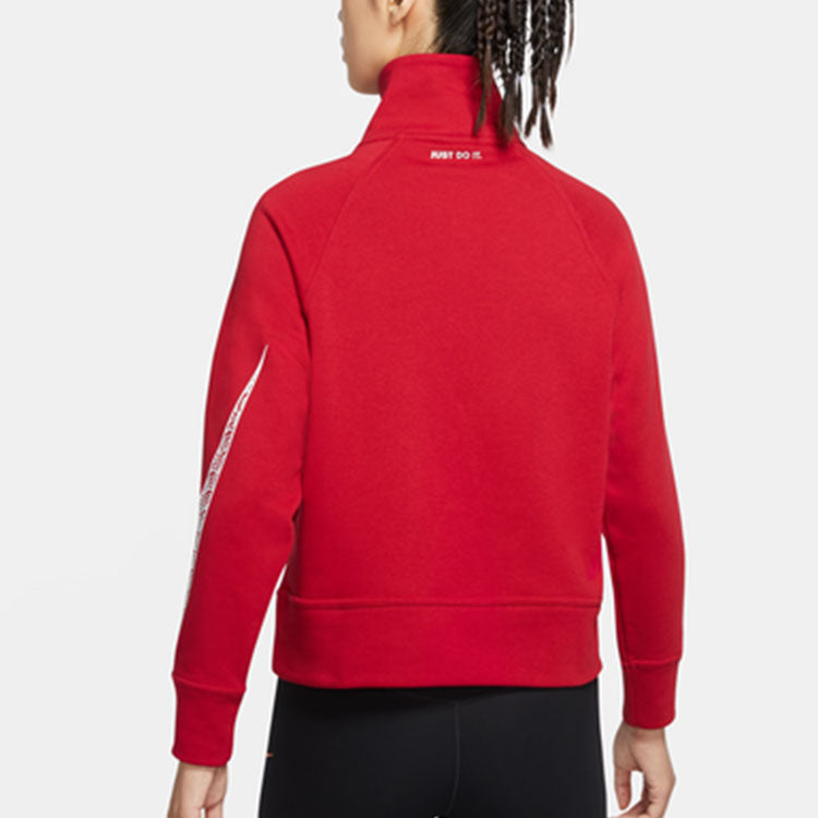 (WMNS) Nike CNY New Year's Edition Casual Sports Solid Color Half Zipper Stand Collar Hoodie Jacket Red DQ5371-687