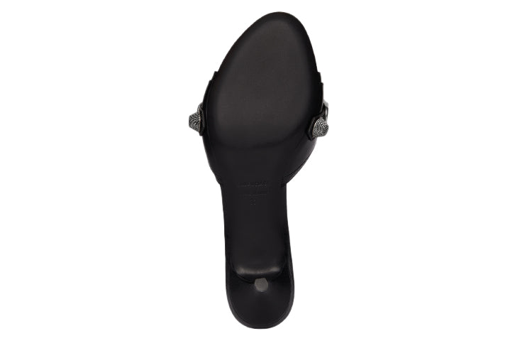 (WMNS) Balenciaga Cagole 50mm Sandals 'Black Arena Lambskin' 694350WAD4E1081
