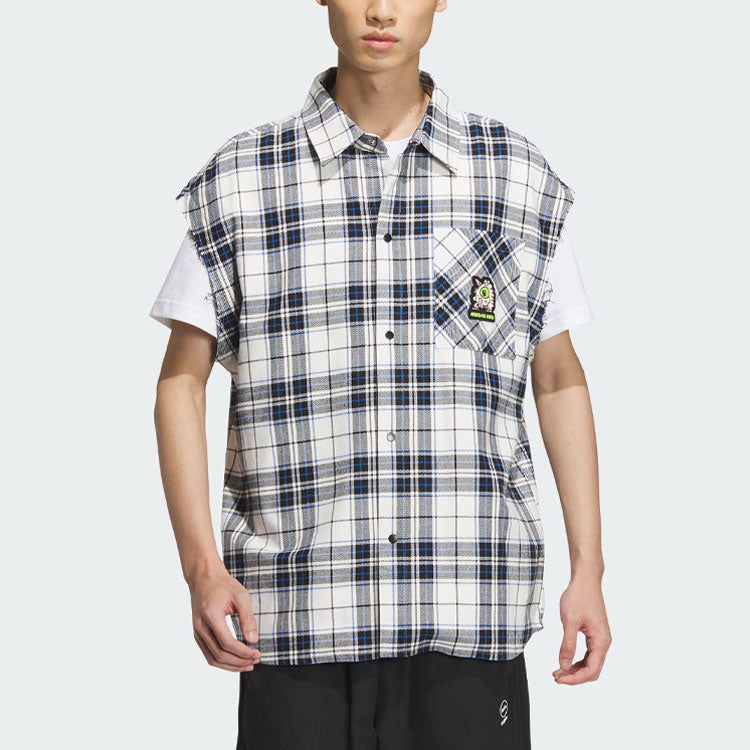 adidas Neo Casual Detachable Sleeve Shirt 'White Black' IK5155