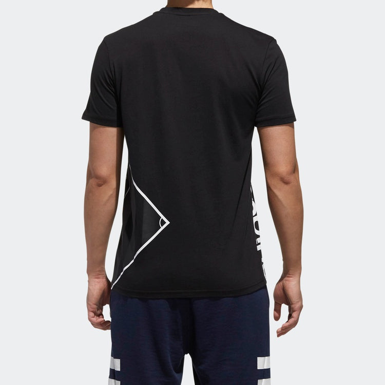 adidas neo Basketball Printing Round Neck Pullover Short Sleeve Black DM2179