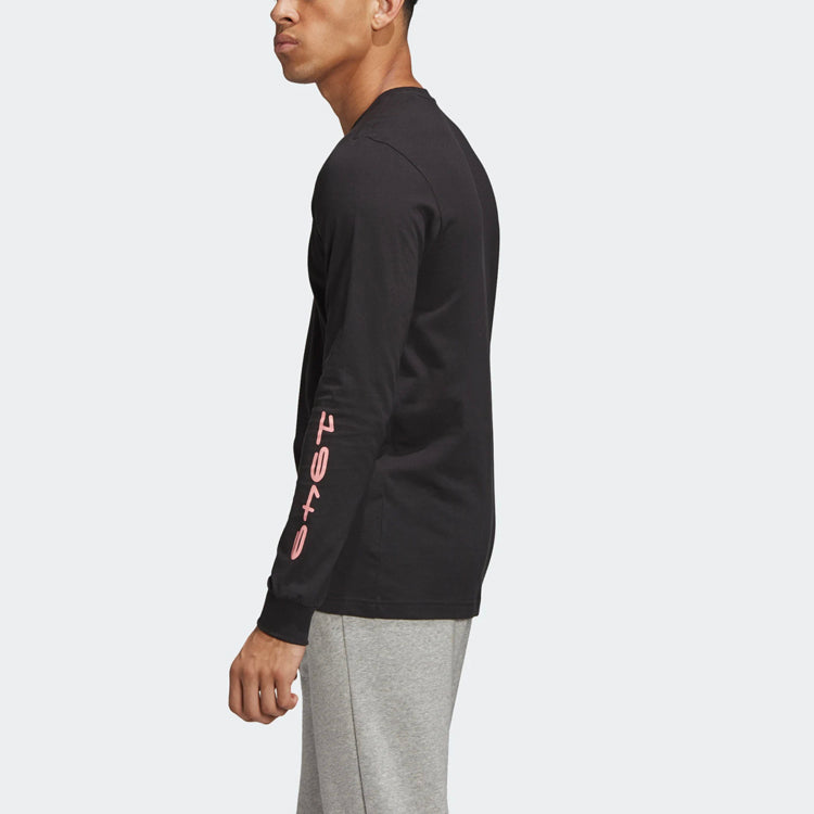 adidas Graffiti Printing Sports Round Neck Long Sleeves Black FN1717