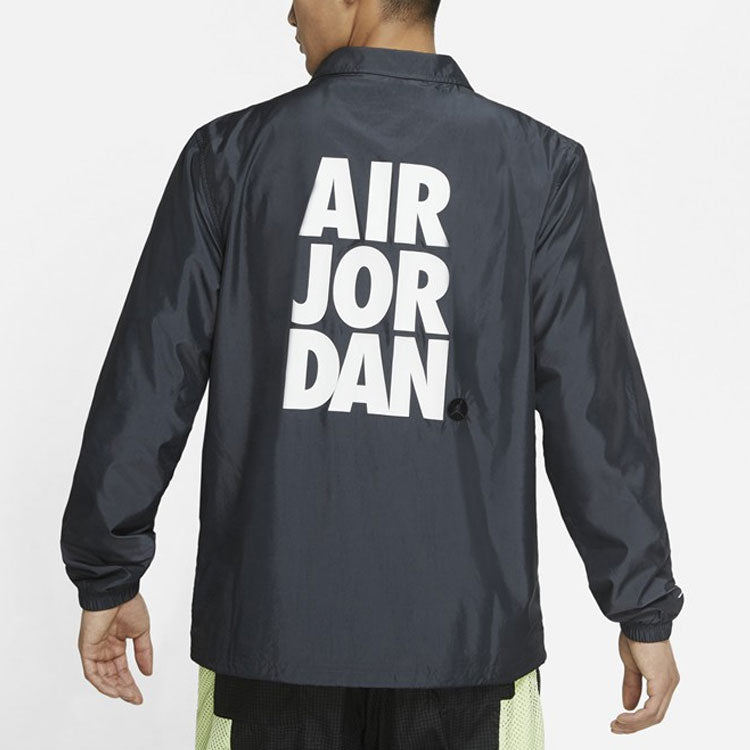 Air Jordan Alphabet Printing Woven logo Sports Jacket Black CZ4825-084