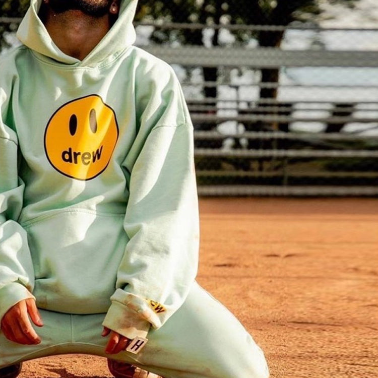 Drew House Mascot Smiling Face hooded Fleece Lined Unisex Mint Green DR-SS20-004