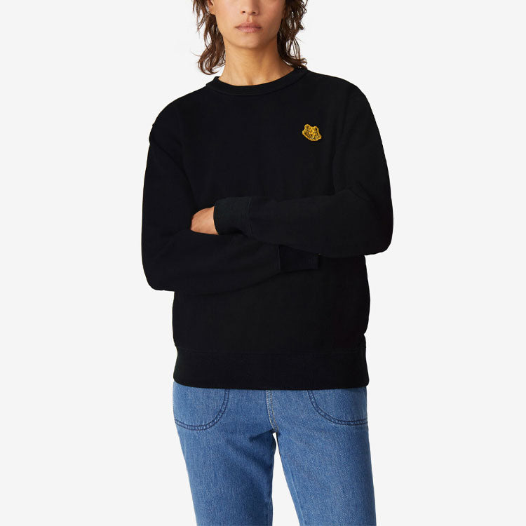 (WMNS) KENZO Embroidery Round-neck Swea Black FA62SW8204MD-99