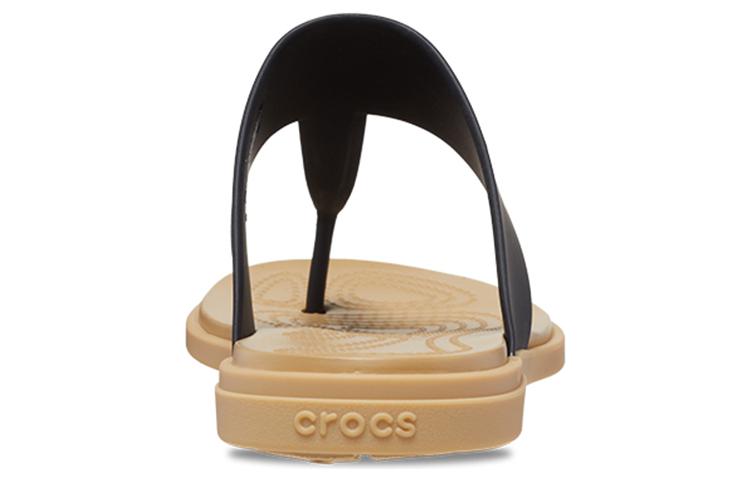 (WMNS) Crocs Tulum Flip 'Black' 206752-00W