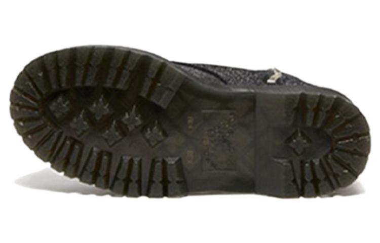 (WMNS) Dr. Martens Jadon Faux Fur-Lined Metallic Leather Platform Boots 'Black' 27955012