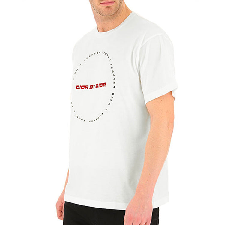 Men's DIOR Round Neck Pullover Short Sleeve White 863J611W5810-089
