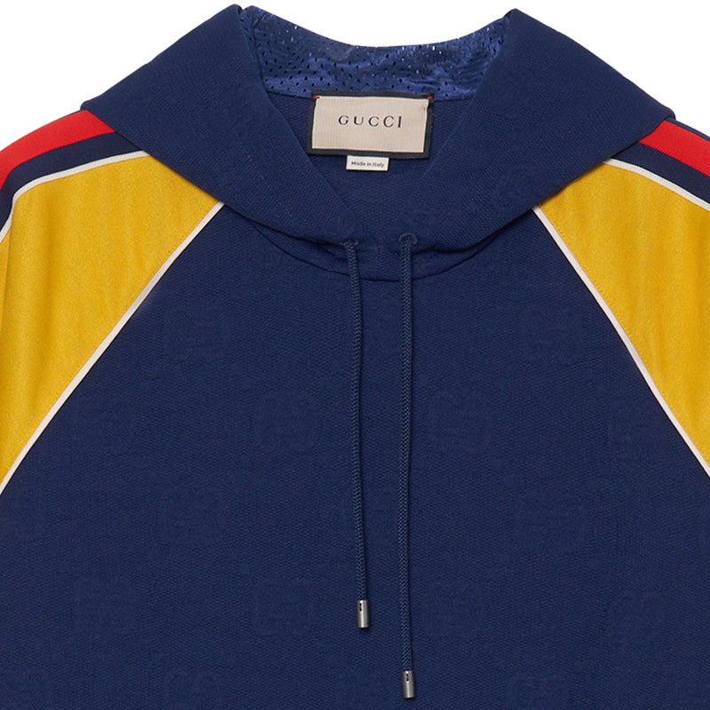 Gucci GG Jacquard Hooded Sweatshirt 'Blue Yellow' 676100-XJDVW-4462