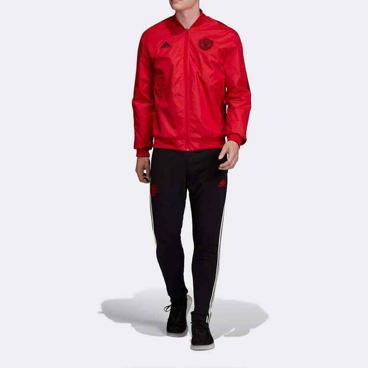 adidas Soccer/Football Manchester United Long Sleeves Zipper Jacket Sports Red DX9077