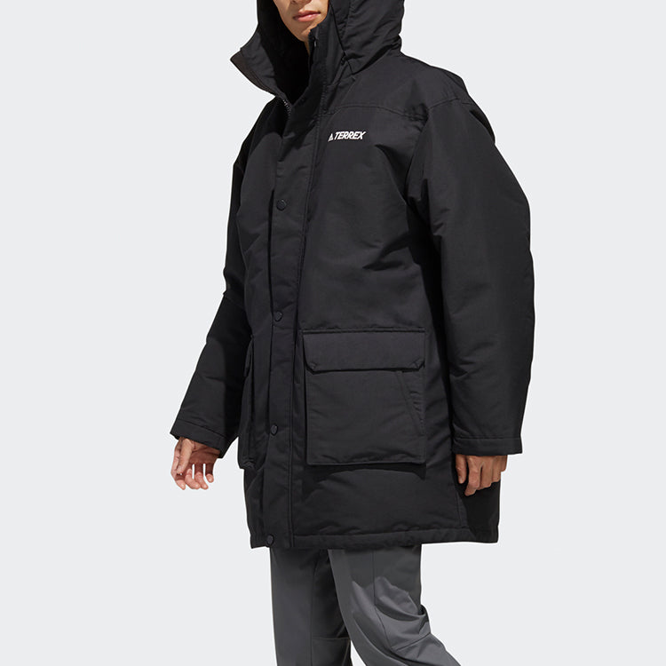 adidas Xplr Dwn Stay Warm Outdoor hooded down Jacket Black EH4987