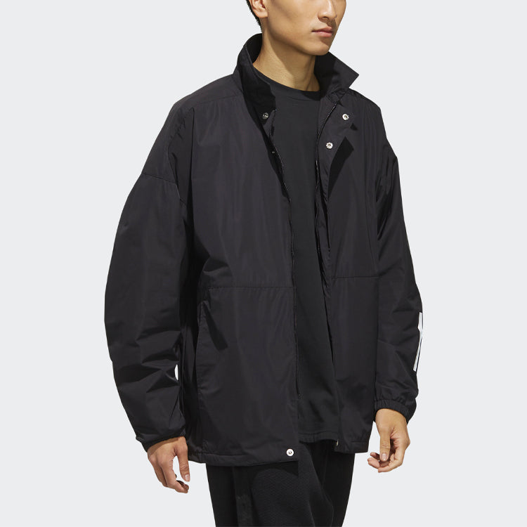 adidas M S2s Coach Jk Back Printing Sports Stand Collar Jacket Black ED1928