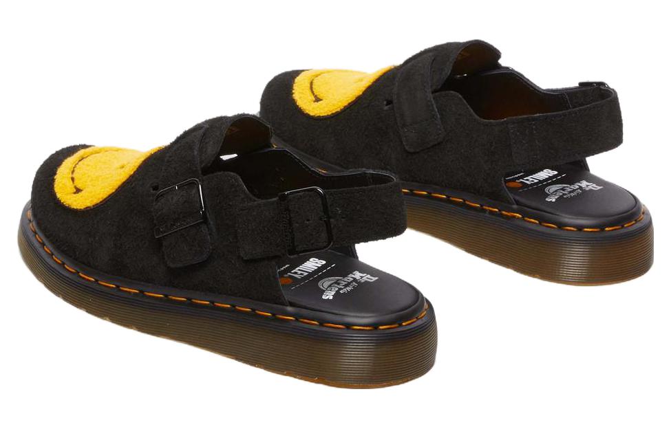 Dr. Martens x Smiley Jorge Suede Mules 'Black Yellow' 31391005