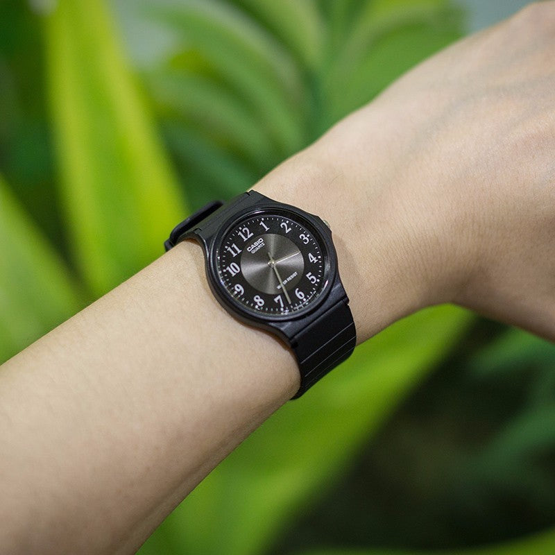 CASIO Quartz Waterproof Black Dial Mens Black Analog MQ-24-1B3