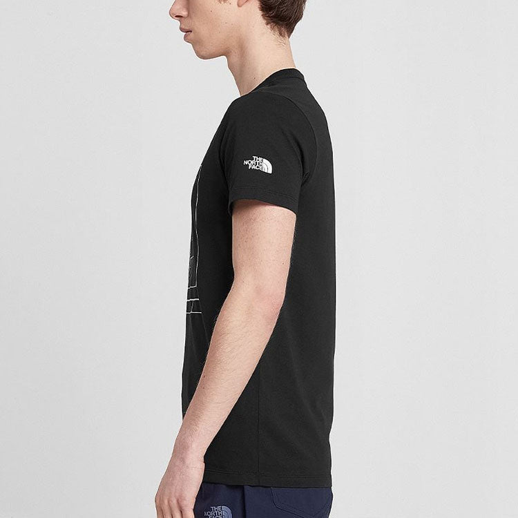 Men's THE NORTH FACE SS20 Geometry Pattern Logo Quick Dry Short Sleeve Black 4998-JK3