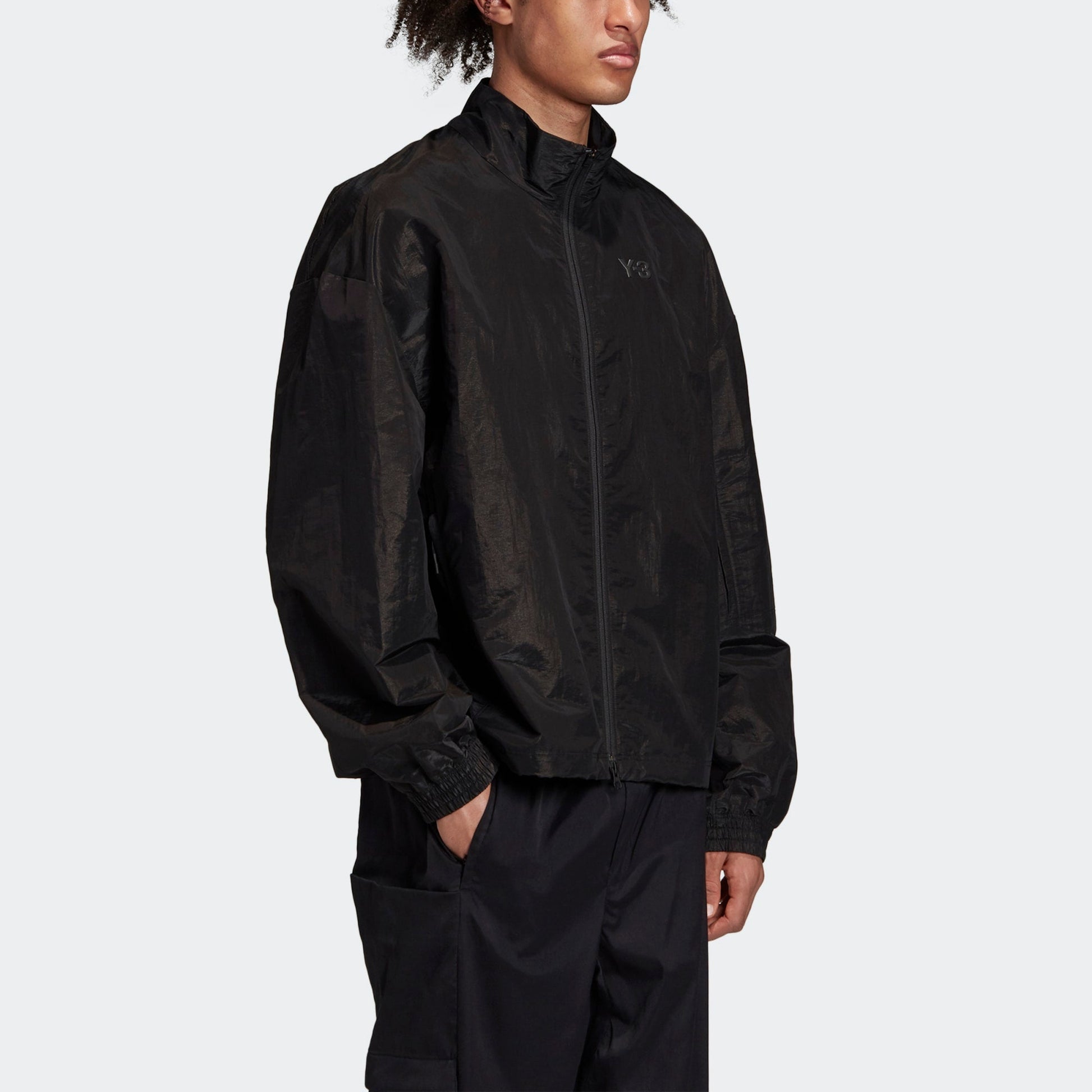 Men's Y-3 Sports Zipper Stand Collar Jacket Black FN3397