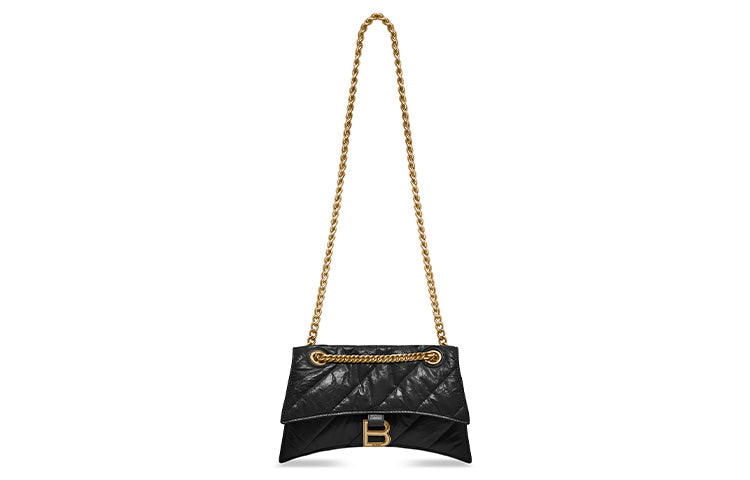 (WMNS) Balenciaga Crush Small Chain Bag Quilted 'Black' 716351210J11000