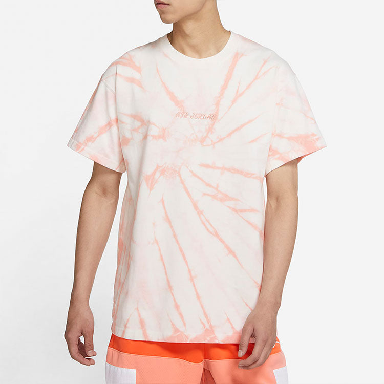 Air Jordan Loose Knit Tie Dye Printing Short Sleeve Orange DQ3903-100