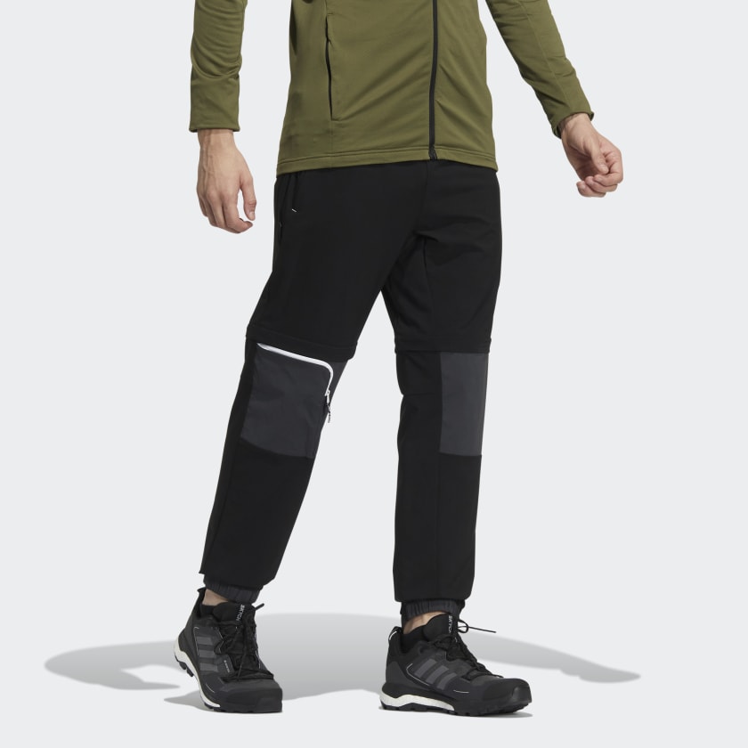 Men's adidas Voyager Detachable Pants Elastic Waistband Bundle Feet Sports Pants/Trousers/Joggers Black HE5257