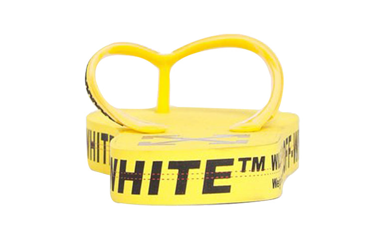 Off-White Logo Typographic Flip Flop Fashion Yellow Slippers OMIA131R20D270016000
