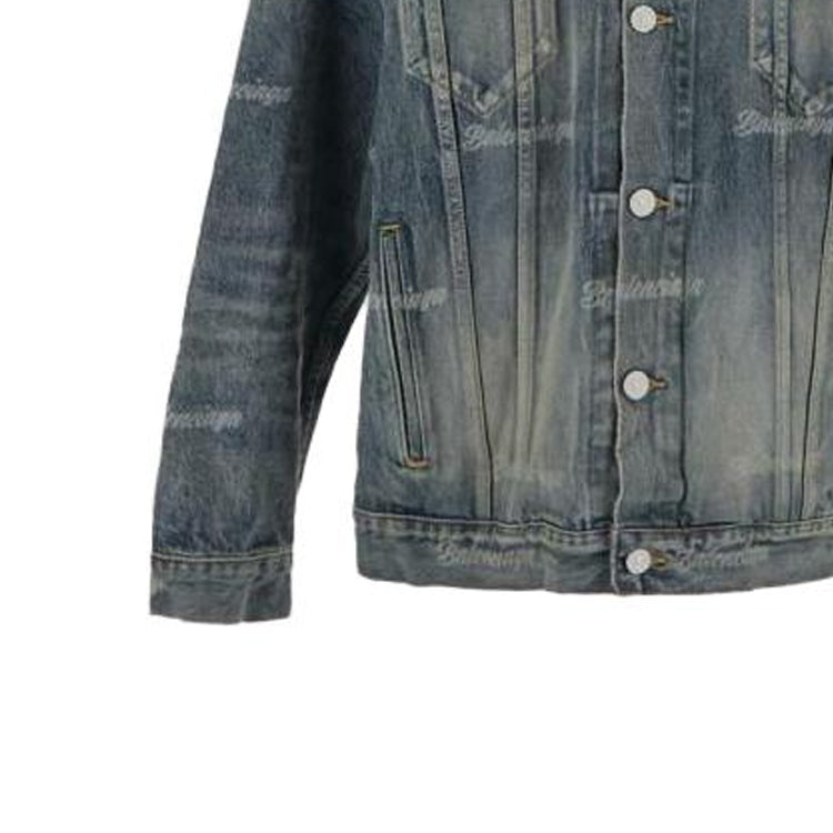 (WMNS) Balenciaga Denim Jacket 'Blue' 745037TNW014012