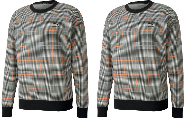PUMA Rechack Pack Crew Sweatshirt 'Grey Black White Orange' 597897-01