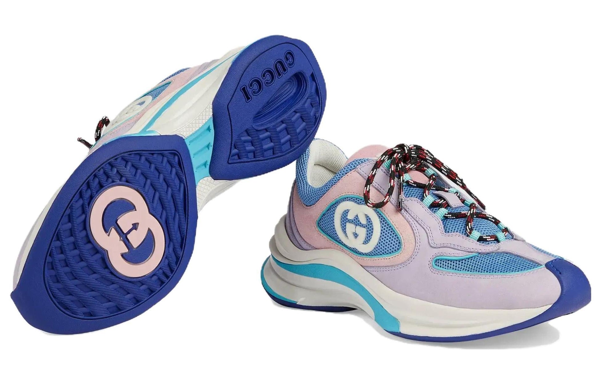 (WMNS) Gucci Run Suede Sneakers 'Pink Blue' 746939-AAB62-5343