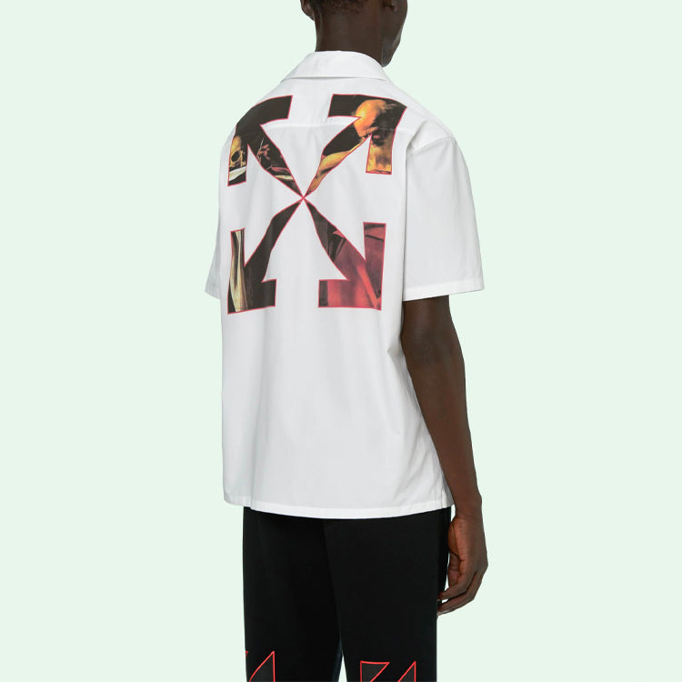 Men's Off-White SS21 Short Sleeve White Shirt OMGA163R21FAB0040125