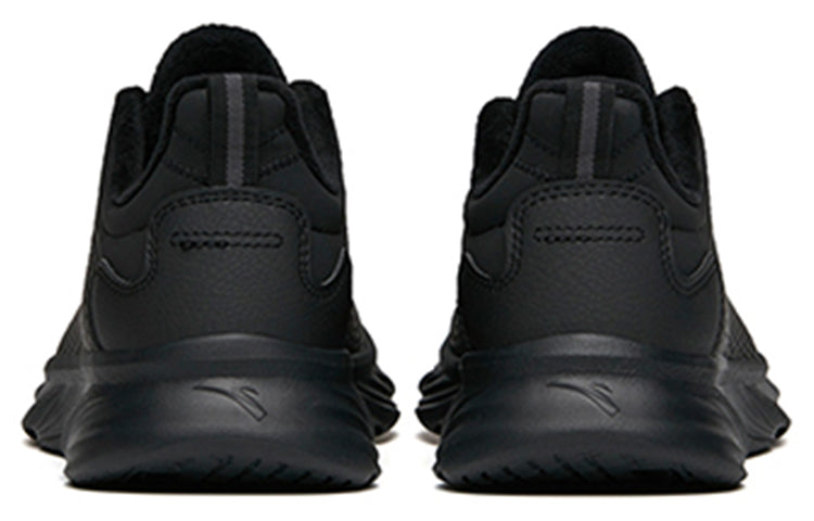(WMNS) ANTA Running Series Sneakers Leather with Fleece 'Black' 122145571-10