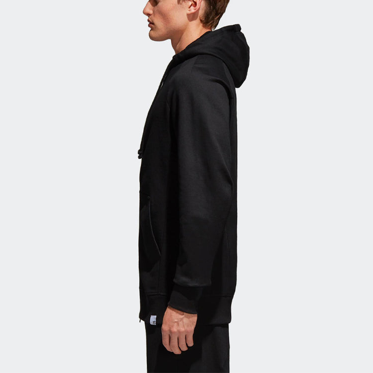 adidas originals hooded Zipper Sports Jacket Black BQ3092