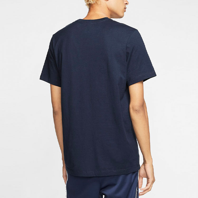 Nike Nsw Tee Just Do It Casual Sports Round Neck Short Sleeve Dark Blue AR5006-451