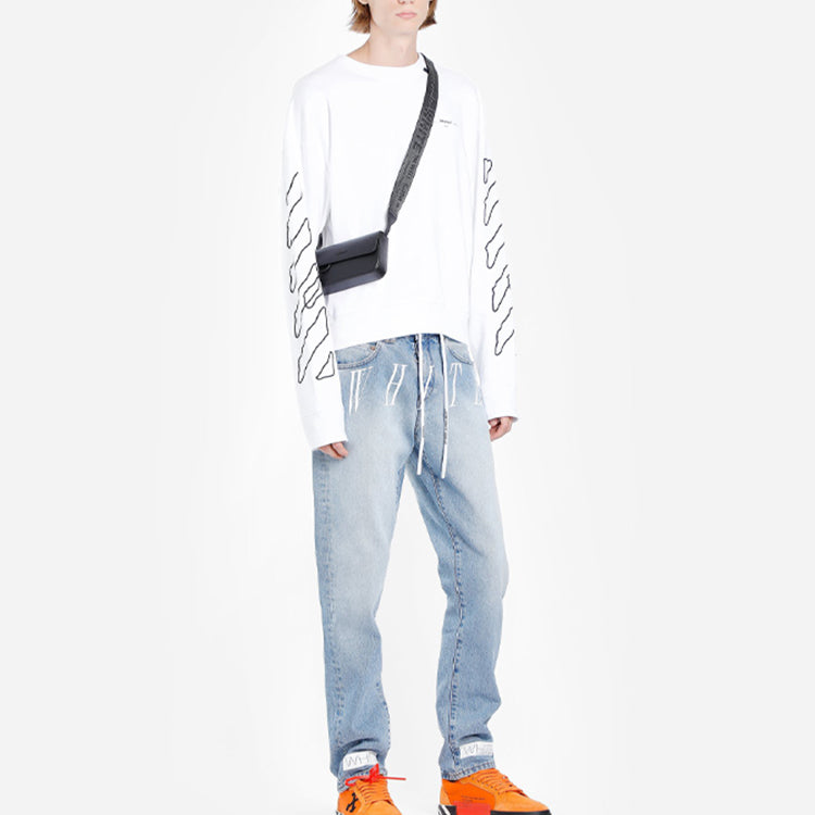 Off-White Abstract Arrows Sweatshirt Arrow Long Sleeves Pullover White OMBA035F19E300110110