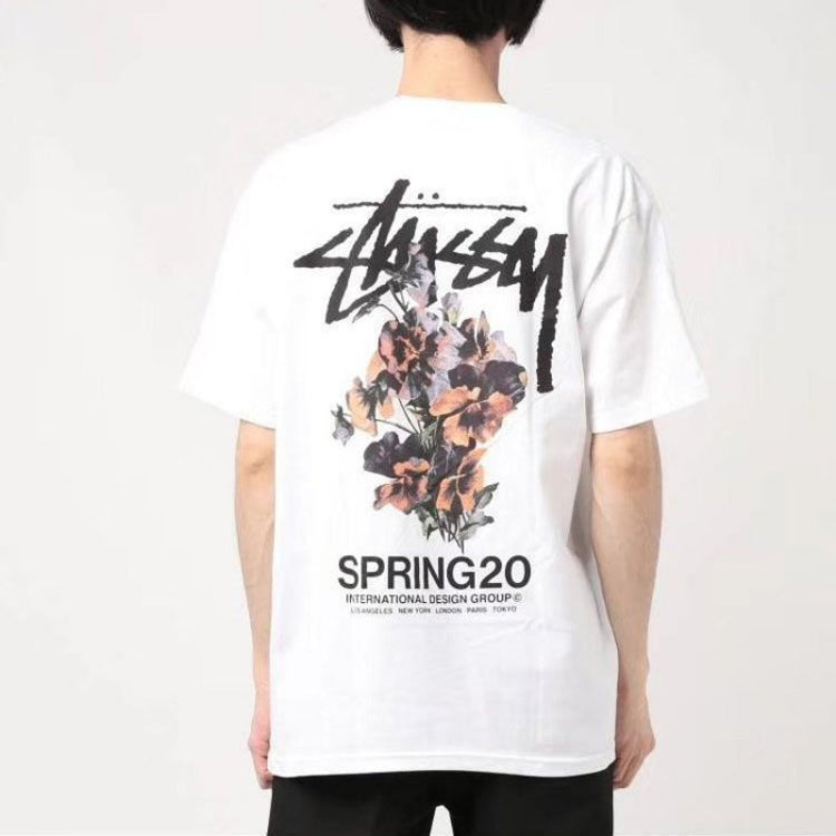 Stussy Bouquet Tee Printing Short Sleeve Unisex White 1904565-WHT