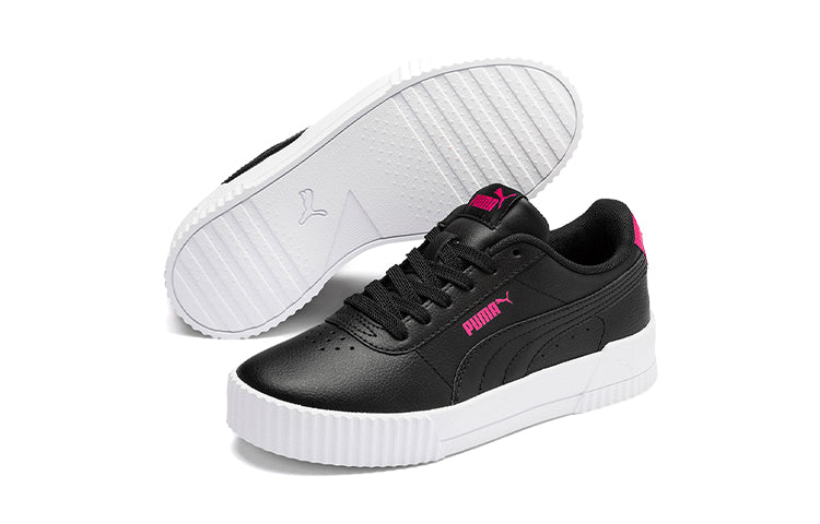 (GS) PUMA Carina L Casual Board Shoes Black/White/Red 370677-01