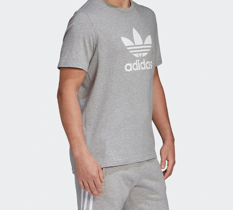 adidas originals Chest Logo Sports Short Sleeve Gray CY4574