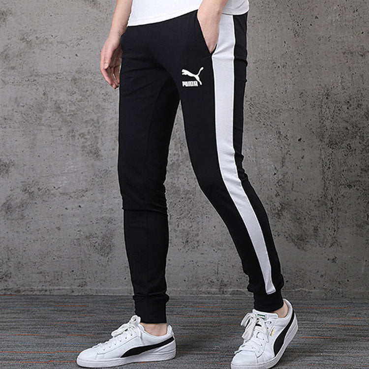 PUMA Iconic T7 Track Pants 'Black White' 597471-01