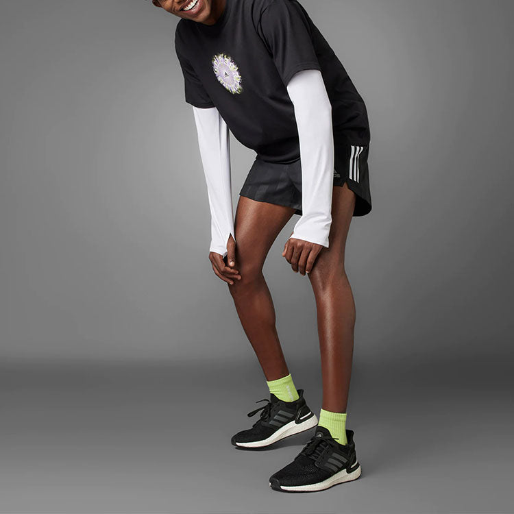 adidas Logo Printing Round Neck Short Sleeve Unisex Black HA4308