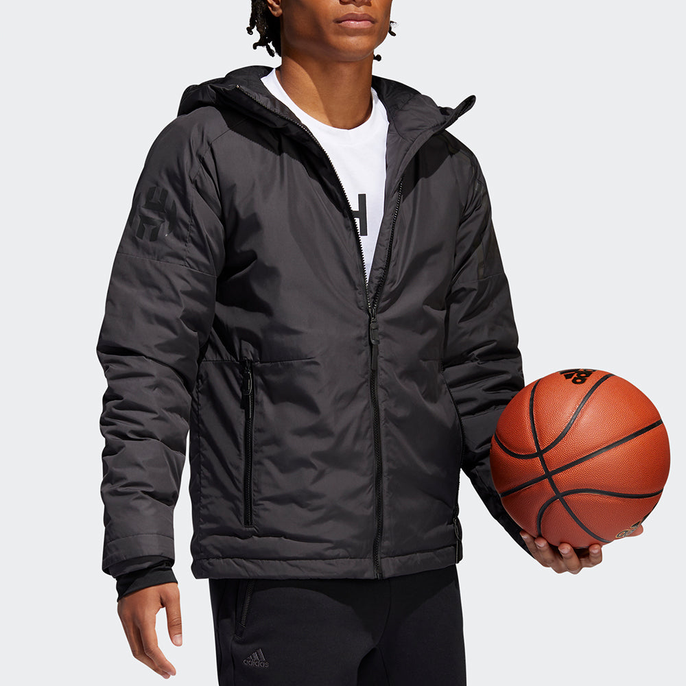adidas Harden Zne Jkt Solid Color Stay Warm hooded Basketball Down Jacket Black EI9715