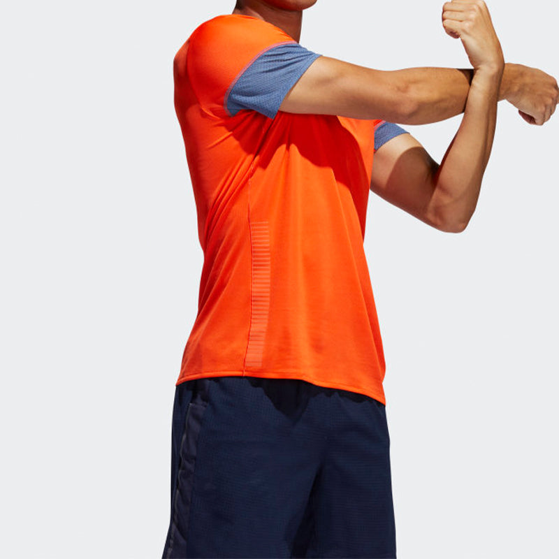 Men's adidas 25/7TeeRunr Running Short Sleeve Orange Yellow 7 Tee RunrT EI6322