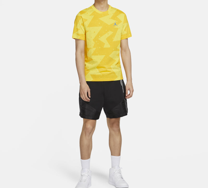 Air Jordan Printed Poolside Splash Ink Printing Short Sleeve Yellow CJ6216-728