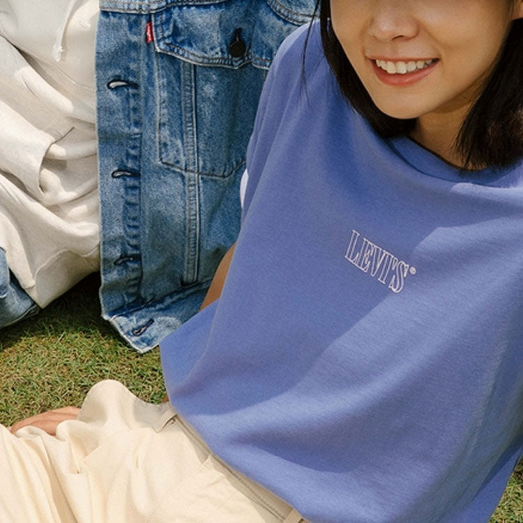 Levis Easy Wave Series Round-neck Pure Cotton Printing Blue 85634-0039