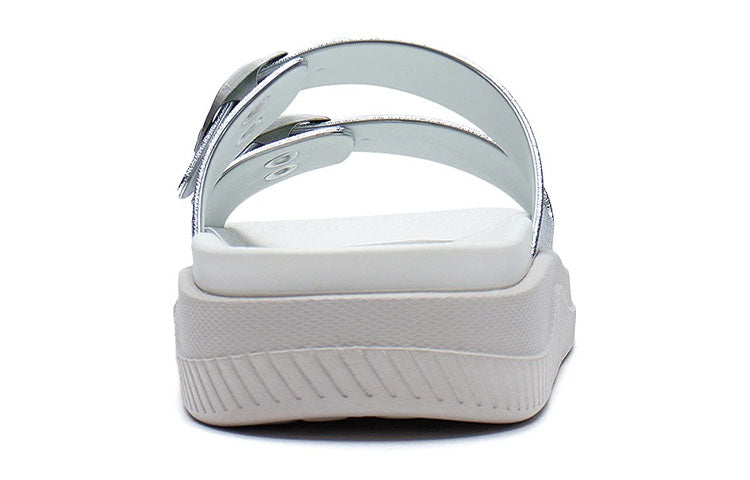 (WMNS) Li-Ning Clap Stylish Casual Fashion Silver Slippers AGAS004-2