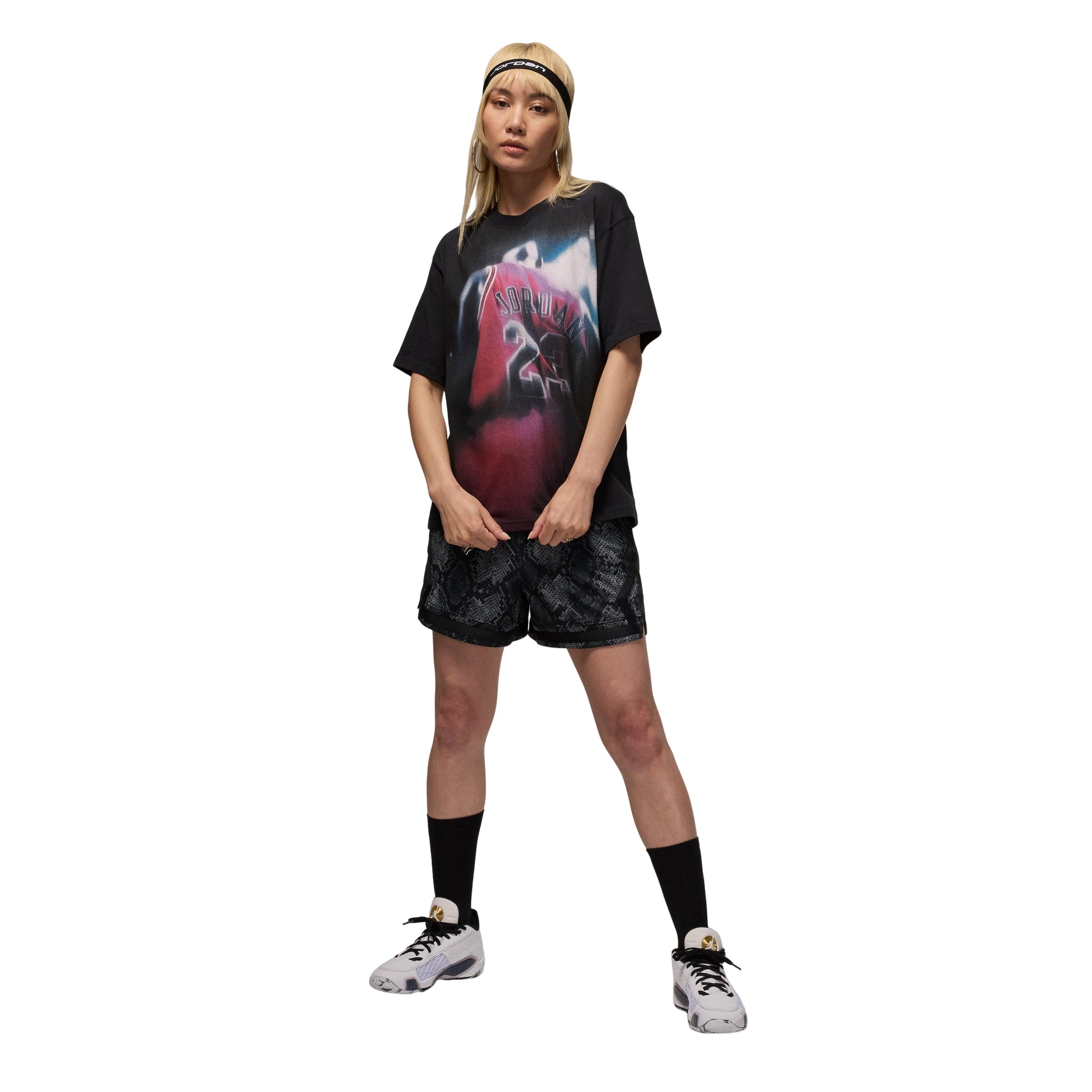 (WMNS) Air Jordan Sport Dri-FIT T-shirt 'Black White' IB1963-010