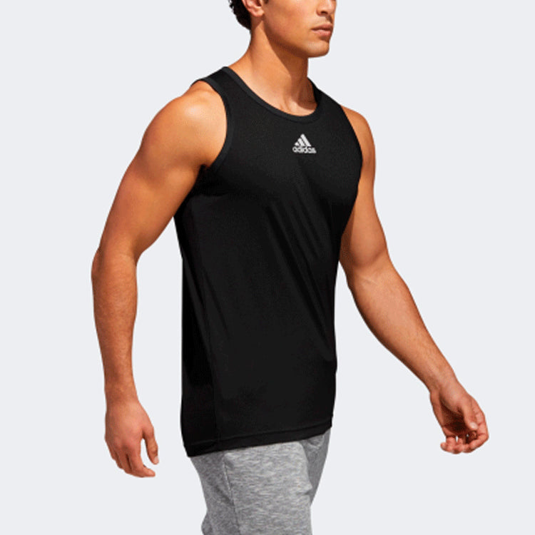 Men's adidas Logo Printing Solid Color Basketball Jersey/Vest Black CZ1453