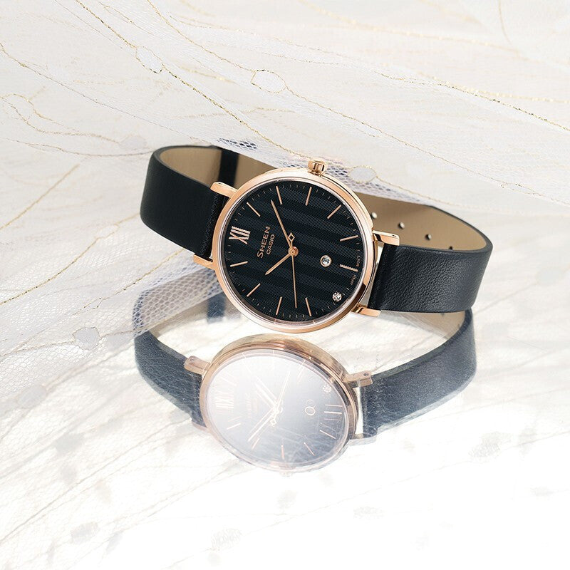 CASIO SHEEN Quartz Waterproof Sapphire Crystal Black Analog SHE-4539CGL-1AUPR