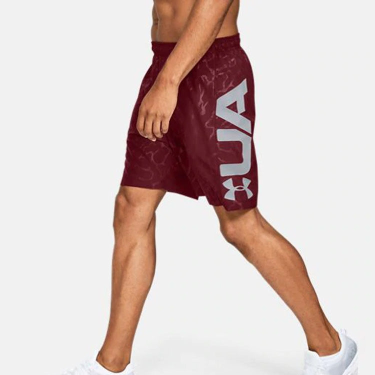 Under Armour Woven Graphic Emboss Training Shorts 'Burgundy' 1351670-615