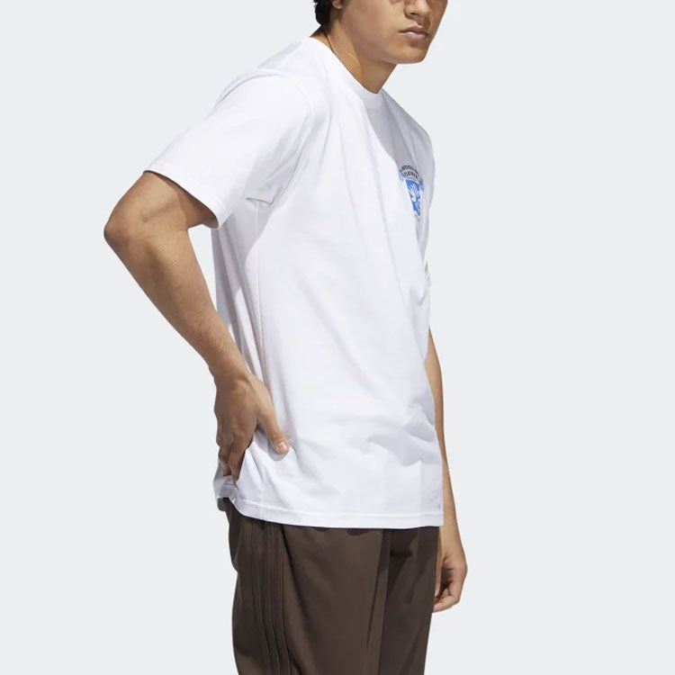 adidas originals Bk Tee Back Printing Sports Round Neck Short Sleeve White EC7298