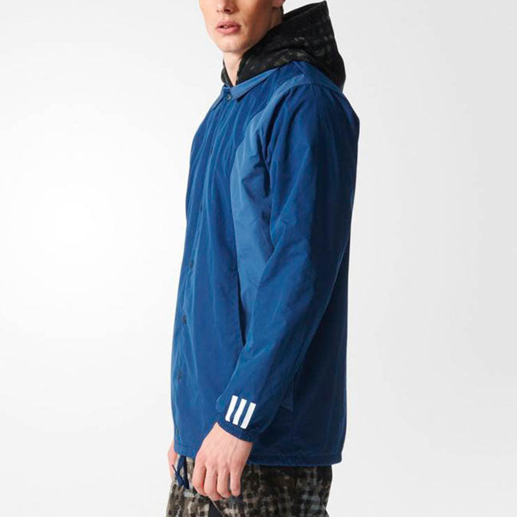 adidas originals x White Mountaineering Crossover Splicing Contrasting Colors Windproof Fleece Lined Sports Jacket Blue AY3115