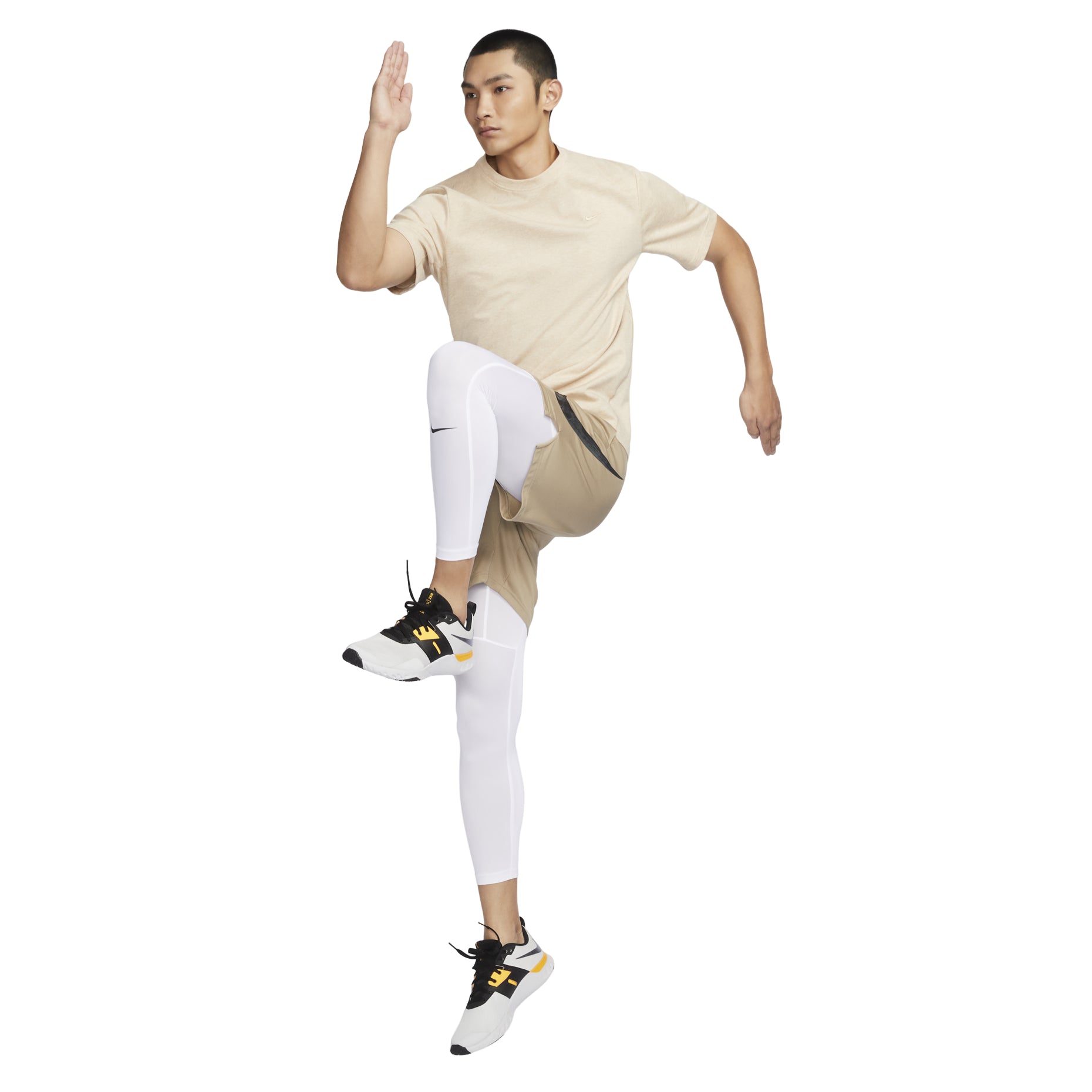 Nike Pro Dri-FIT Fitness Tights Asia Sizing 'White Black' FB7953-100